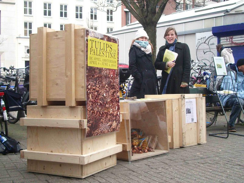 Tulips in Palestine, 2006, installation view. De Apple, Amsterdam, Holland