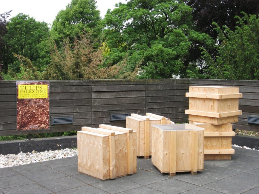 Tulips in Palestine, 2006, installation view. De Apple, Amsterdam, Holland