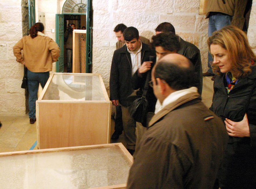 3rd Annual Wall Zone Auction, 2004, installation view. Khalil Sakakini Cultural Centre, Ramallah, Palestine